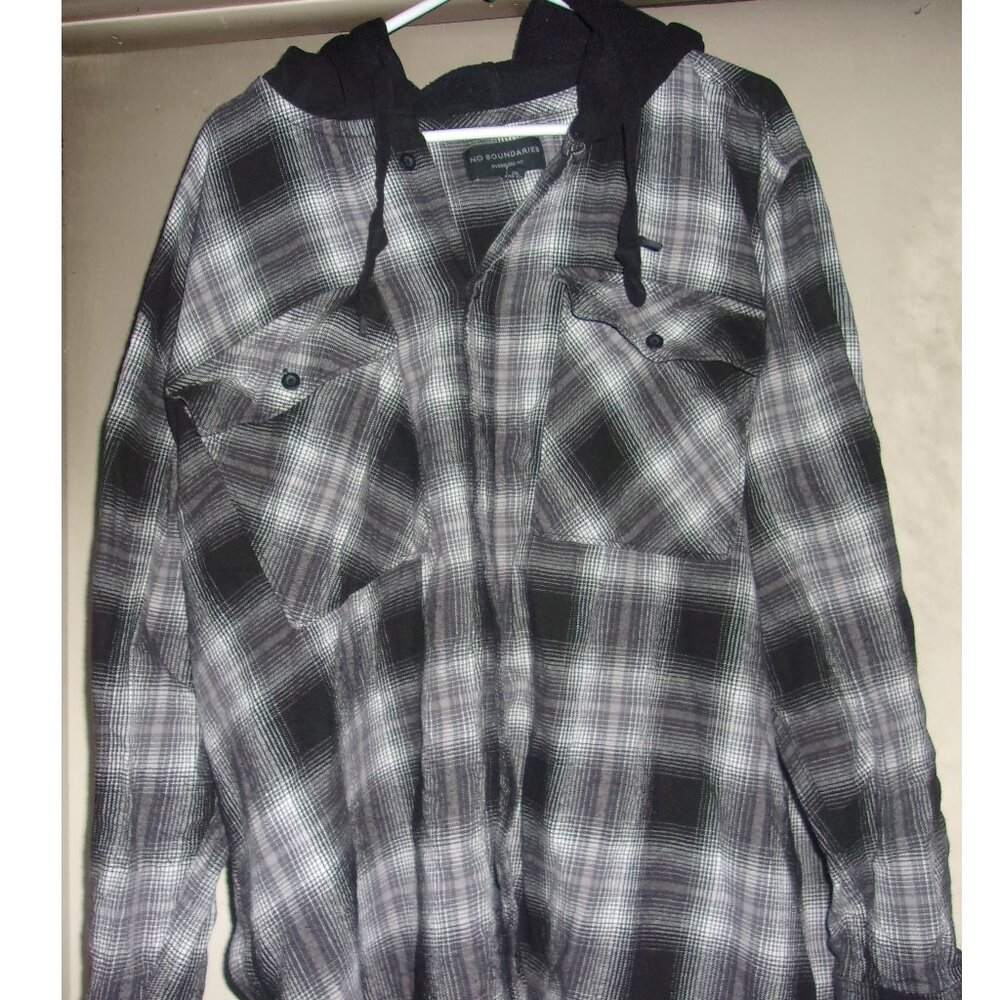 No Boundries Men's Hooded Shirt Oversized Fit 2XL (50-52)